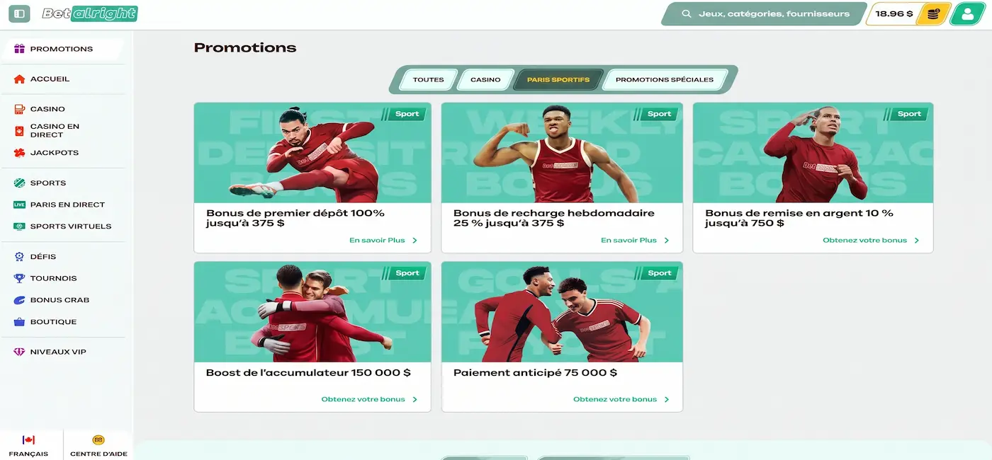 Betalright online sázení